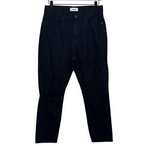JBD Just Black Denim High Rise Skinny Jeans 28 Distressed Black Stretch Ankle